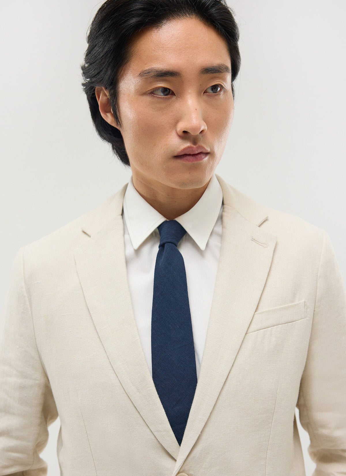 Linen Tie - Navy