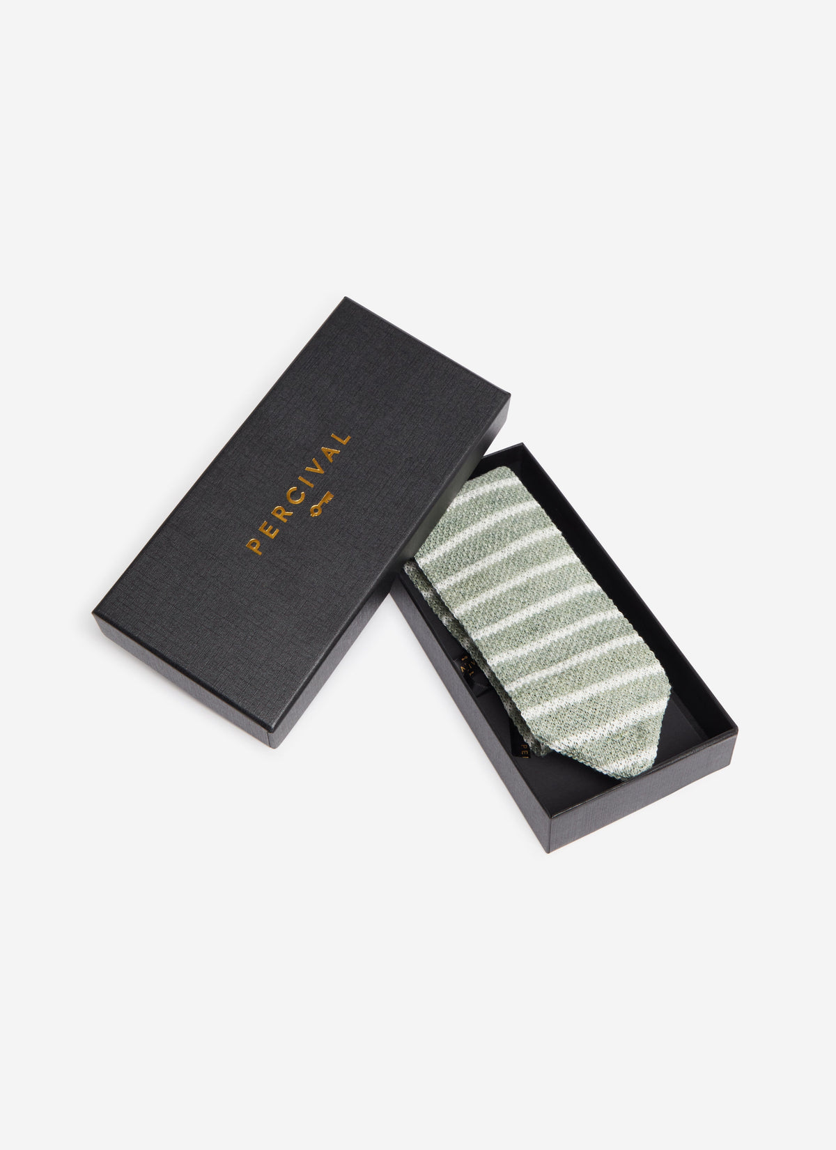 Stripe Linen Tie - Forest Marl