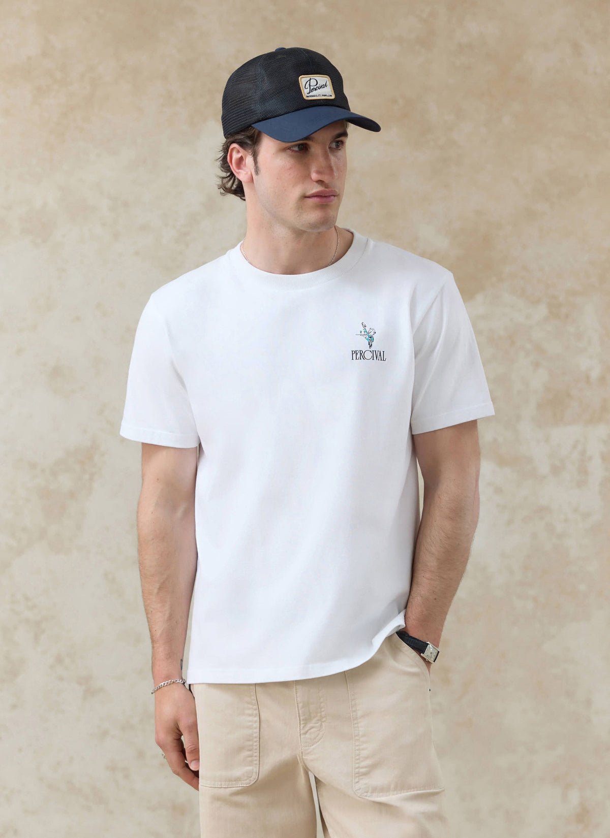 Men's Graphic White T Shirt - Walker - Cotton