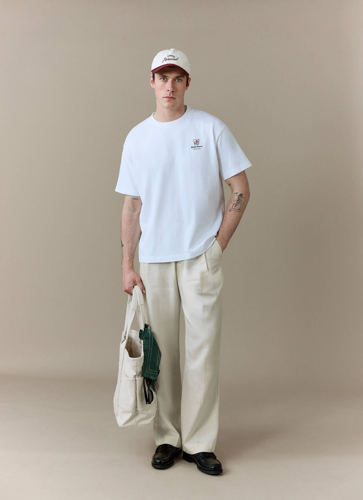 Men's T Shirt - Hotel Bistro Oversized - Organic Cotton - White