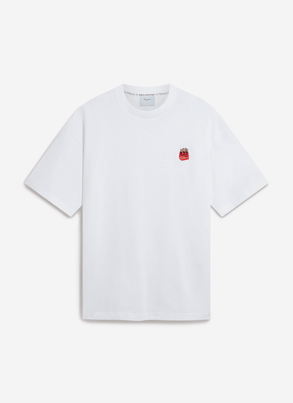 Soda Bottles Oversized Embroidered T Shirt - Organic Cotton - White