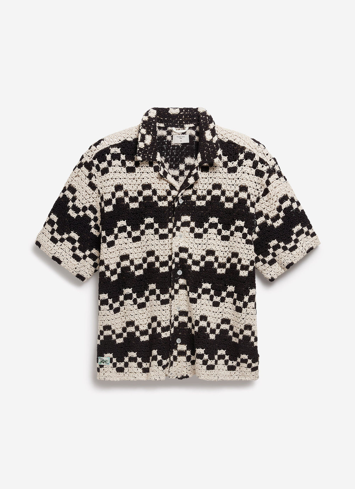 Men's Crochet Cuban Collar Shirt - Naples - Ecru Cream
