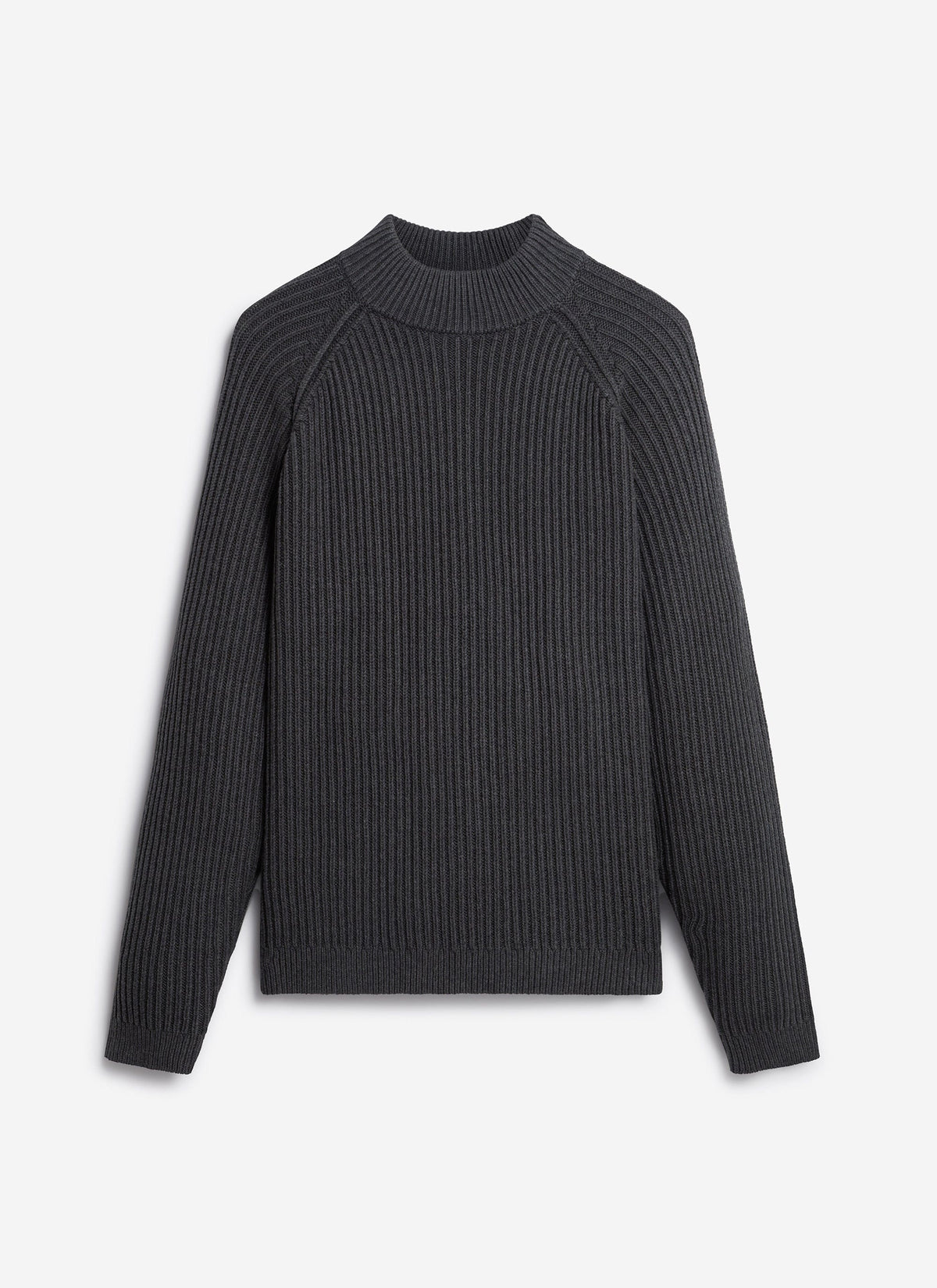 Men's Library Turtle Neck Jumper - Cotton - Charcoal