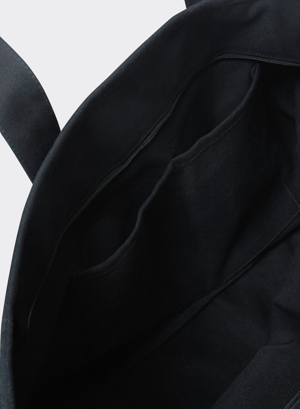 Kingsley Large Shopper Tote Bag - Black Cotton Zip Tote