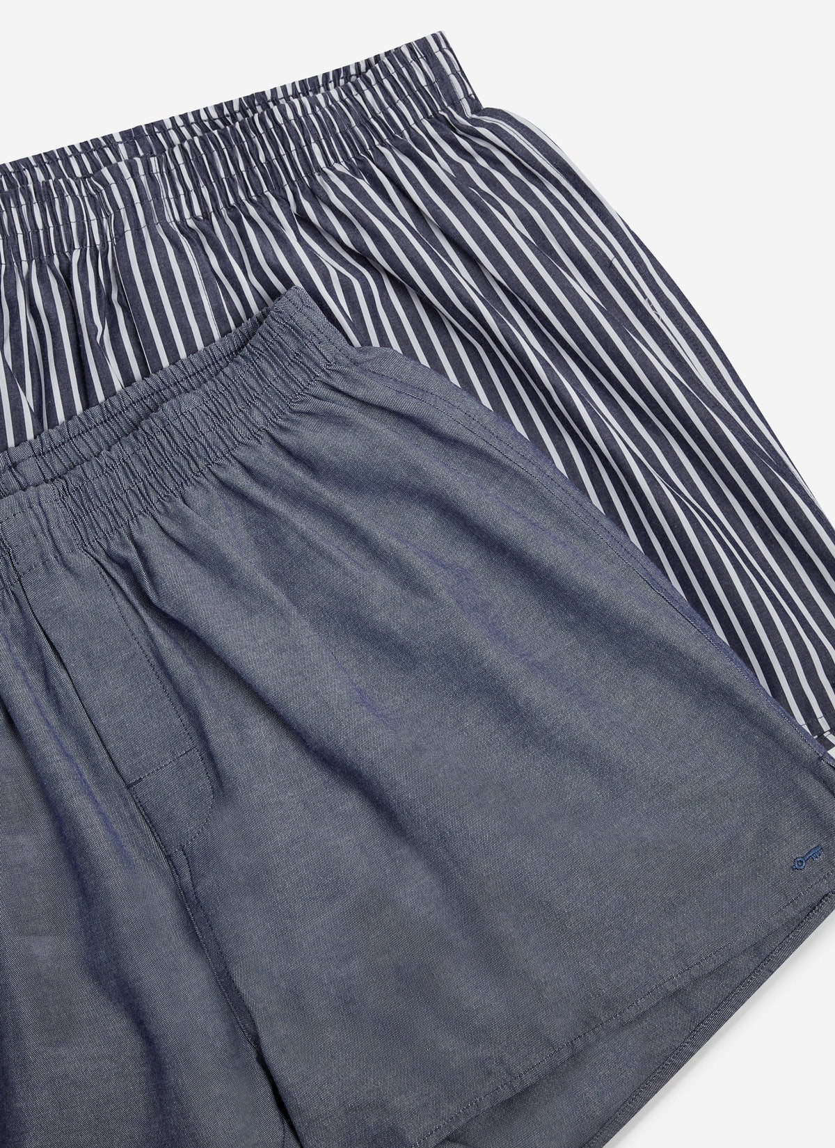 Men's Woven Boxers: 2 Pack - Cotton - Blue/Navy