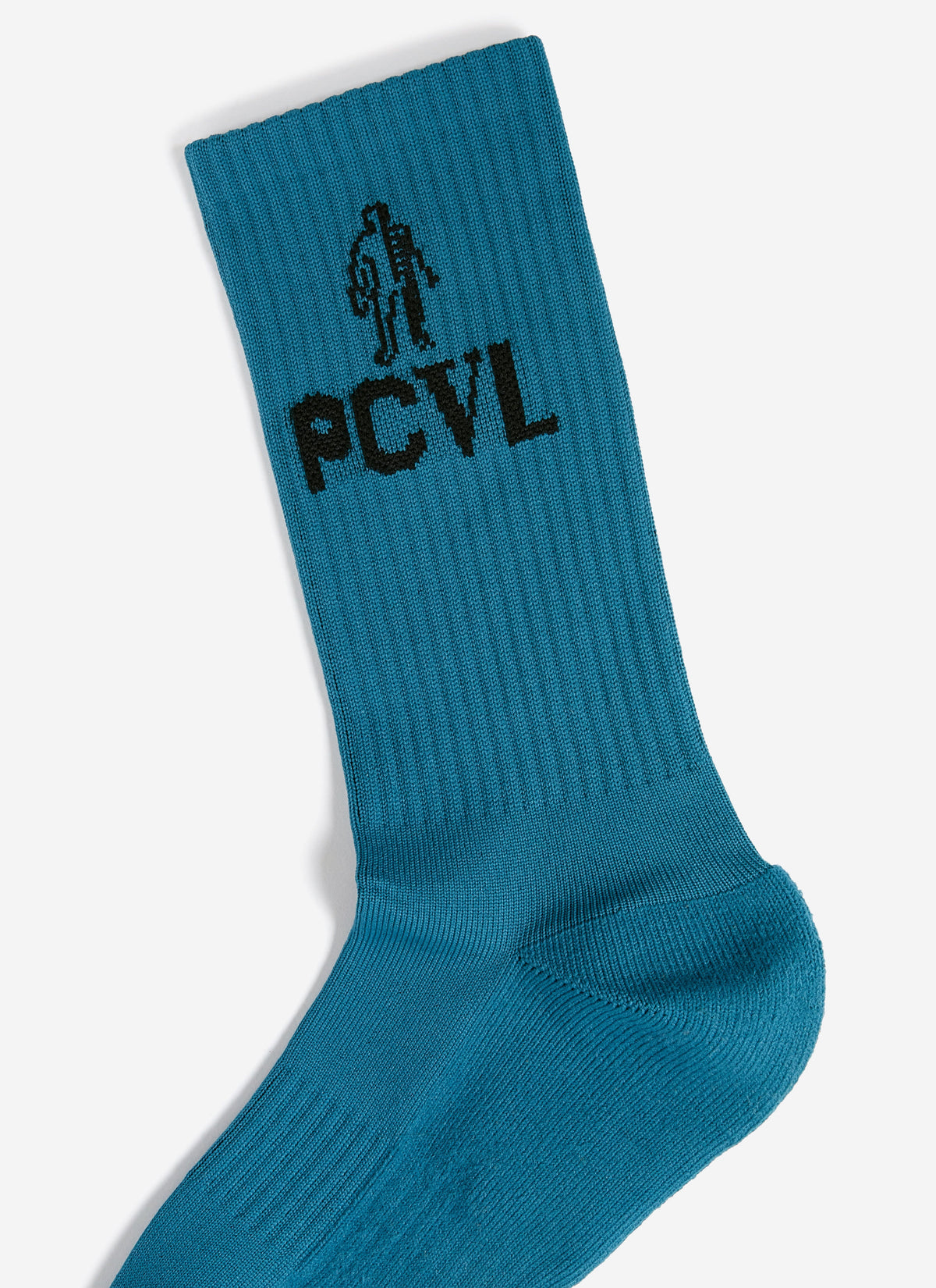 Men's Sport Socks - PCVL Graphic Ribbed Crew - Blue