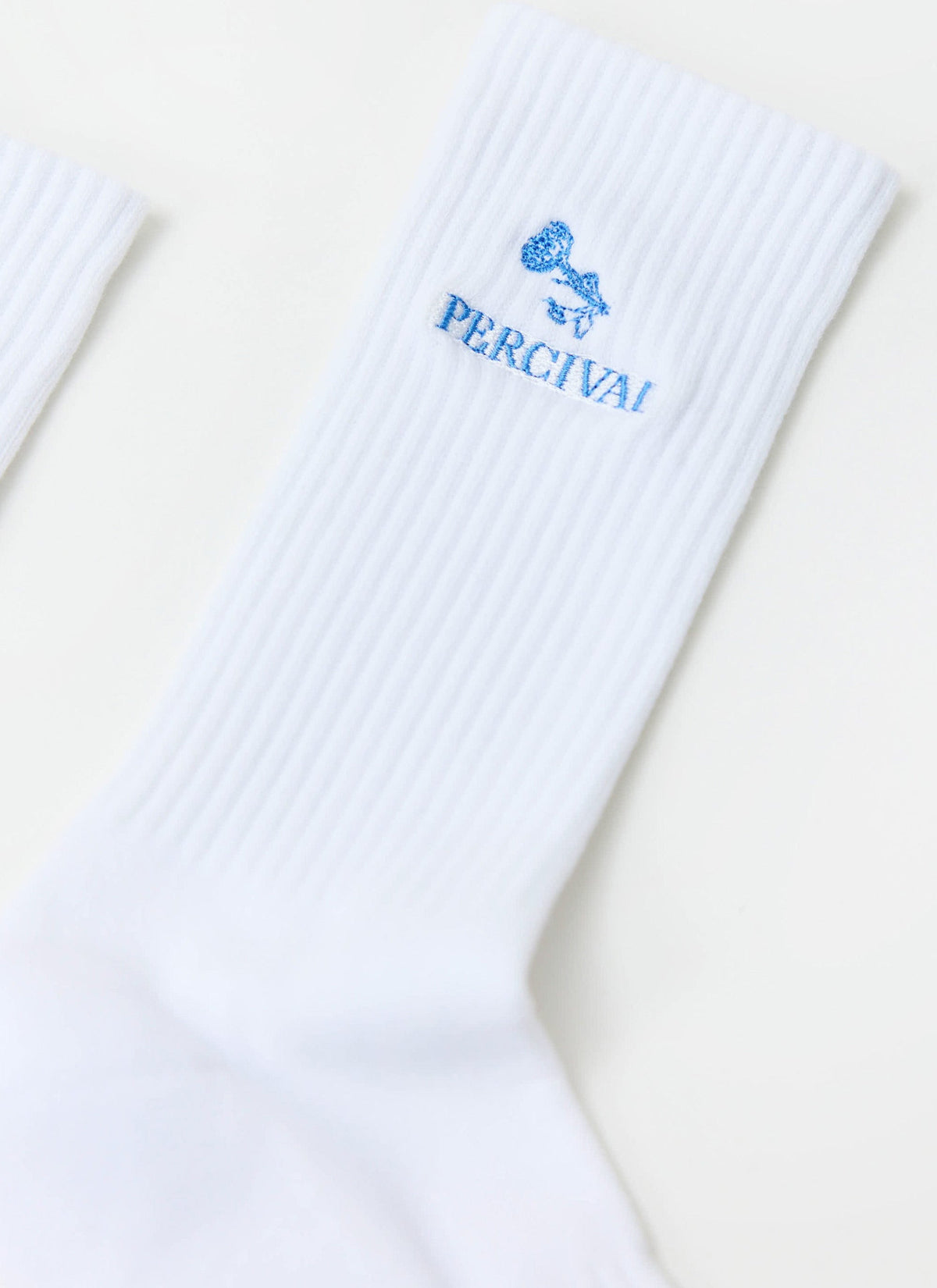 Smith Floral Embroidered Socks - Organic Cotton - White