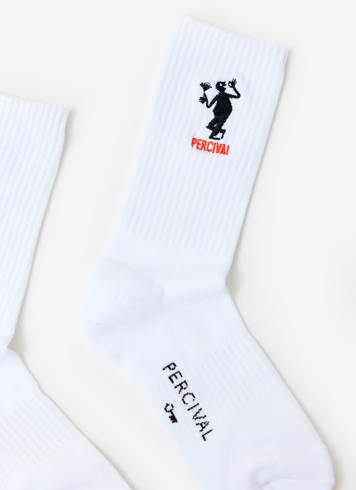 Carlo Mixologist Embroidered Socks - Organic Cotton - White