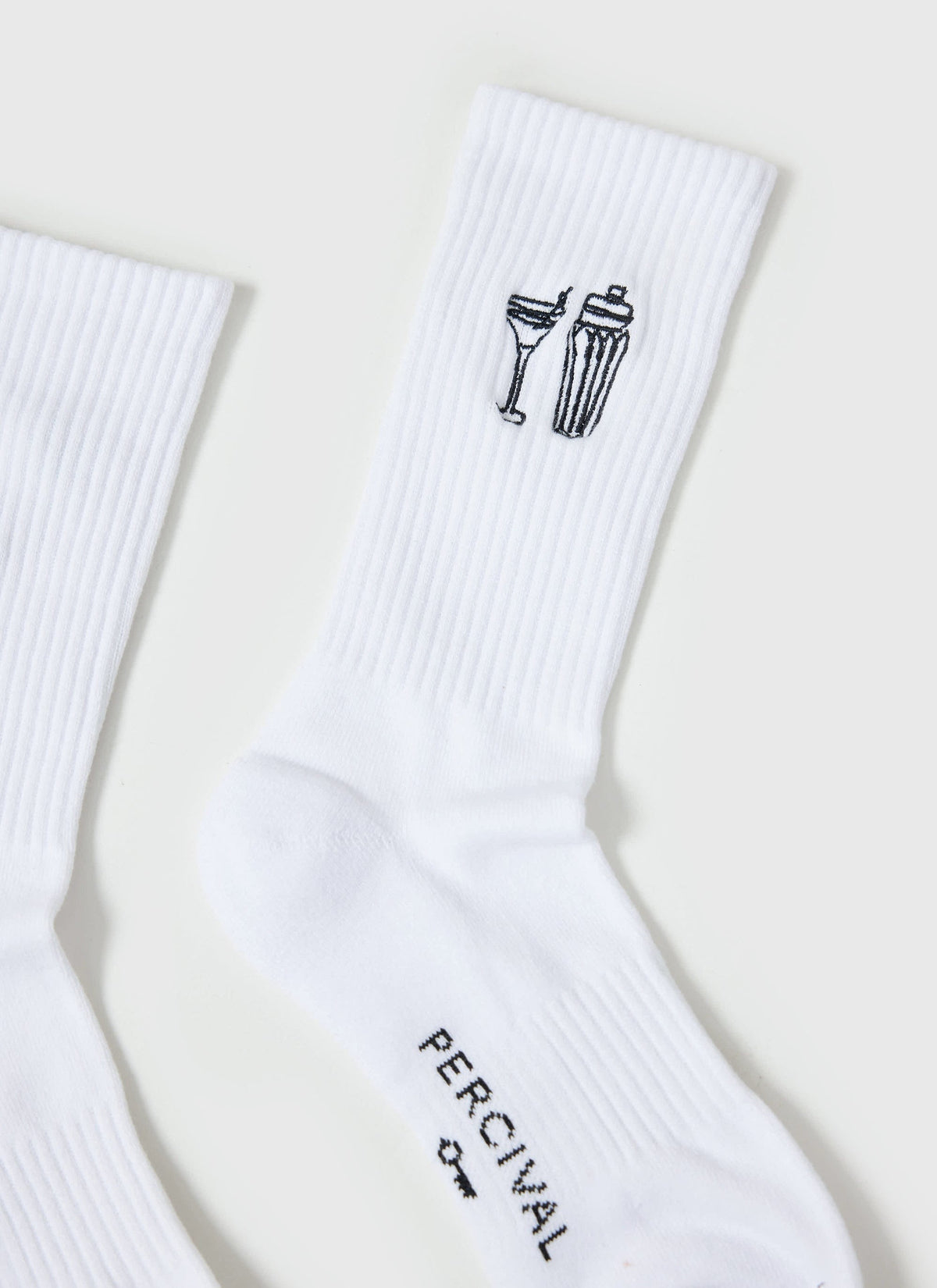 Mixologist Embroidered Socks - White