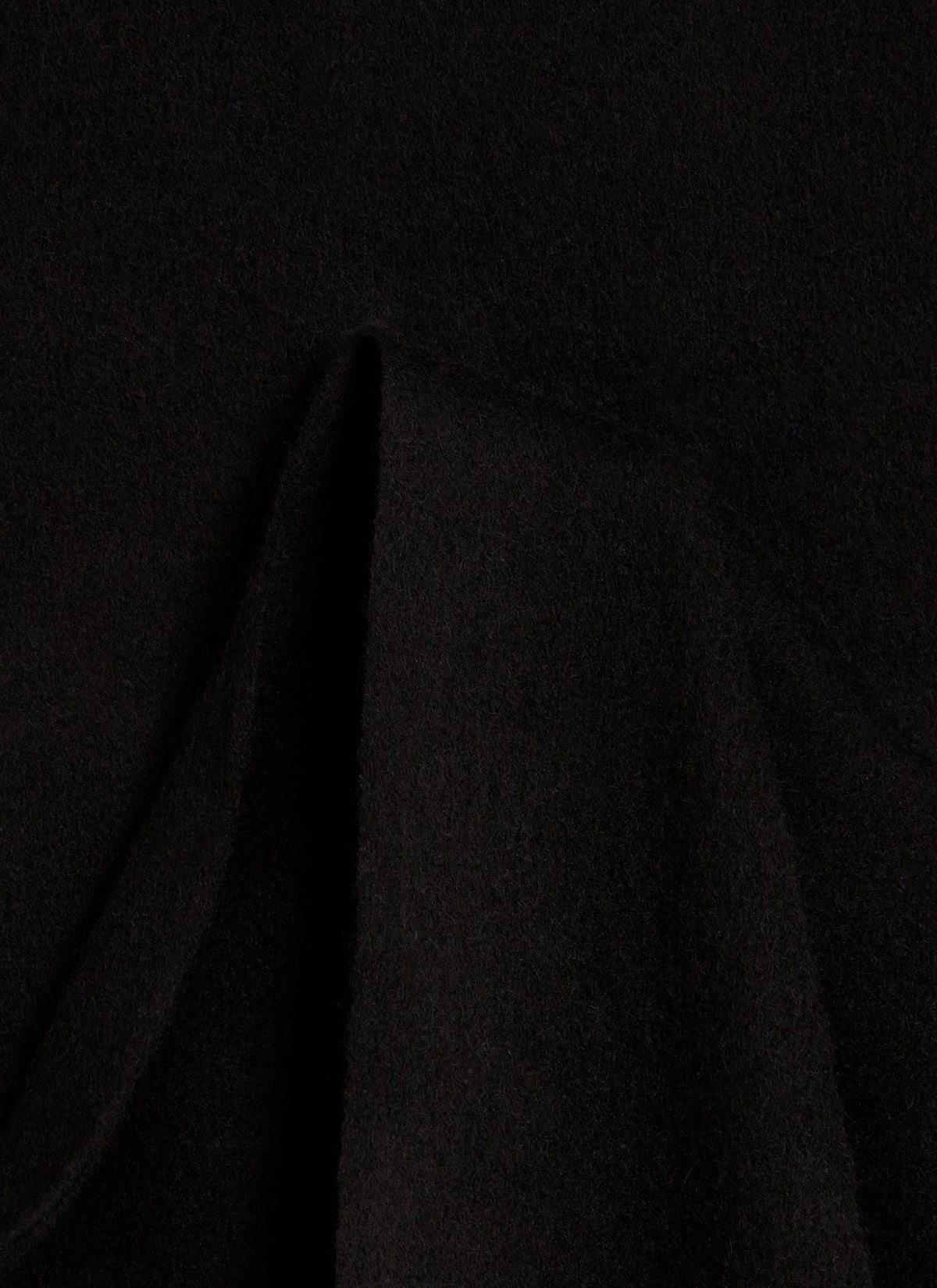 Men's Long Wool Scarf - Embroidered - Black