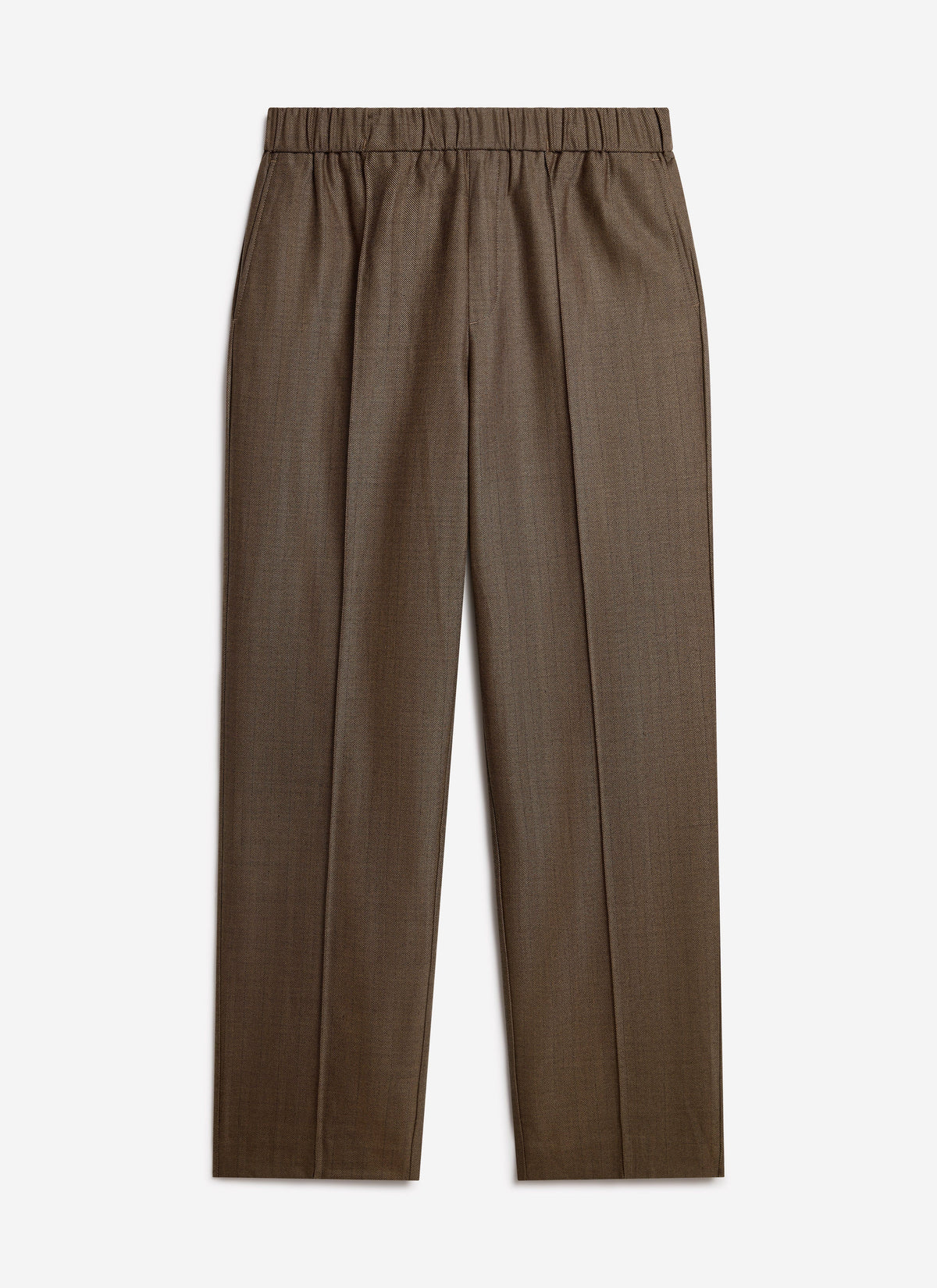 Grounds Relaxed Trousers - Herringbone Wool - Oak