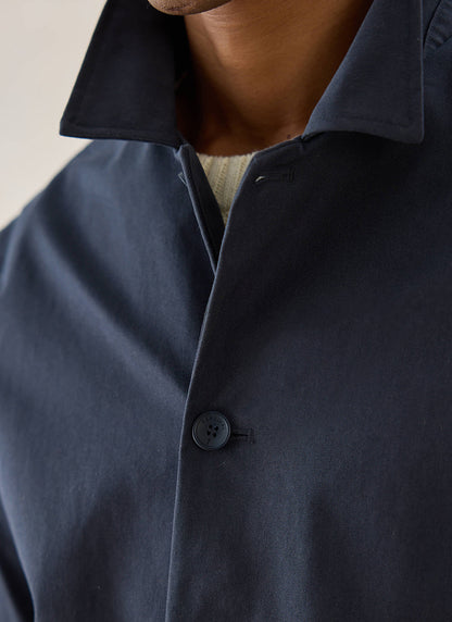 Men's Navy Short Trench Coat - Sherlock - Waterproof - Percival