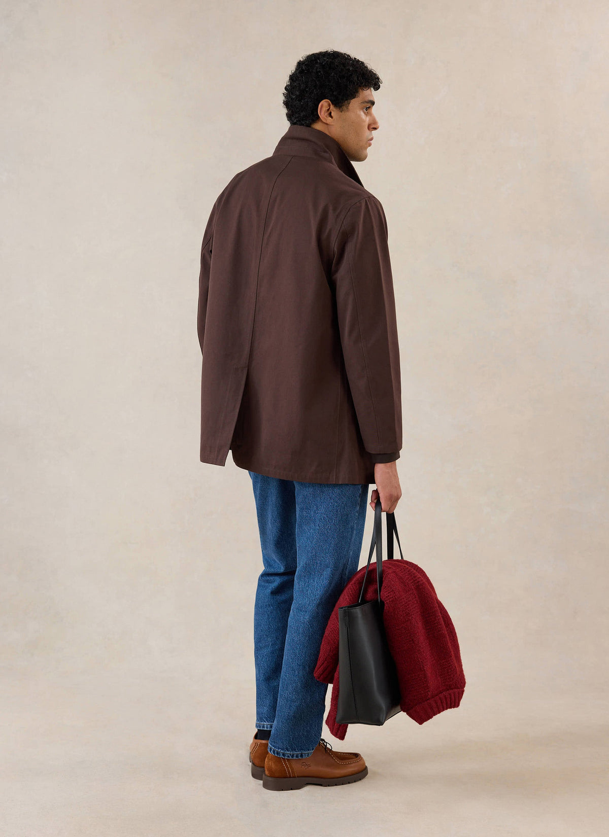 Men's Brown Short Trench Coat - Sherlock - Waterproof - Percival