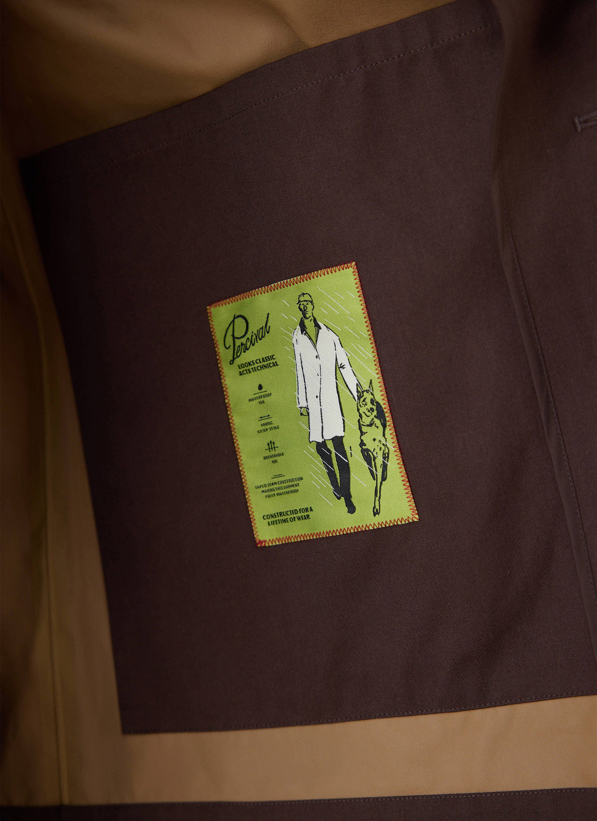 Men's Brown Short Trench Coat - Sherlock - Waterproof - Percival