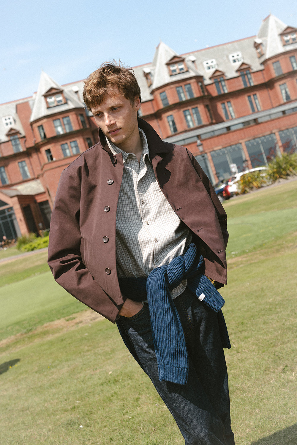 Men's Cropped Waterproof Trench Coat - Carter - Brown - Percival