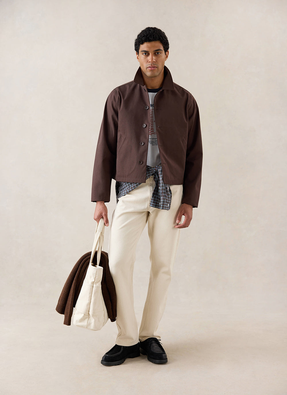 Men's Cropped Waterproof Trench Coat - Carter - Brown - Percival