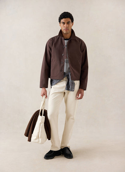 Men's Cropped Waterproof Trench Coat - Carter - Brown - Percival