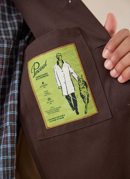 Men's Cropped Waterproof Trench Coat - Carter - Brown - Percival