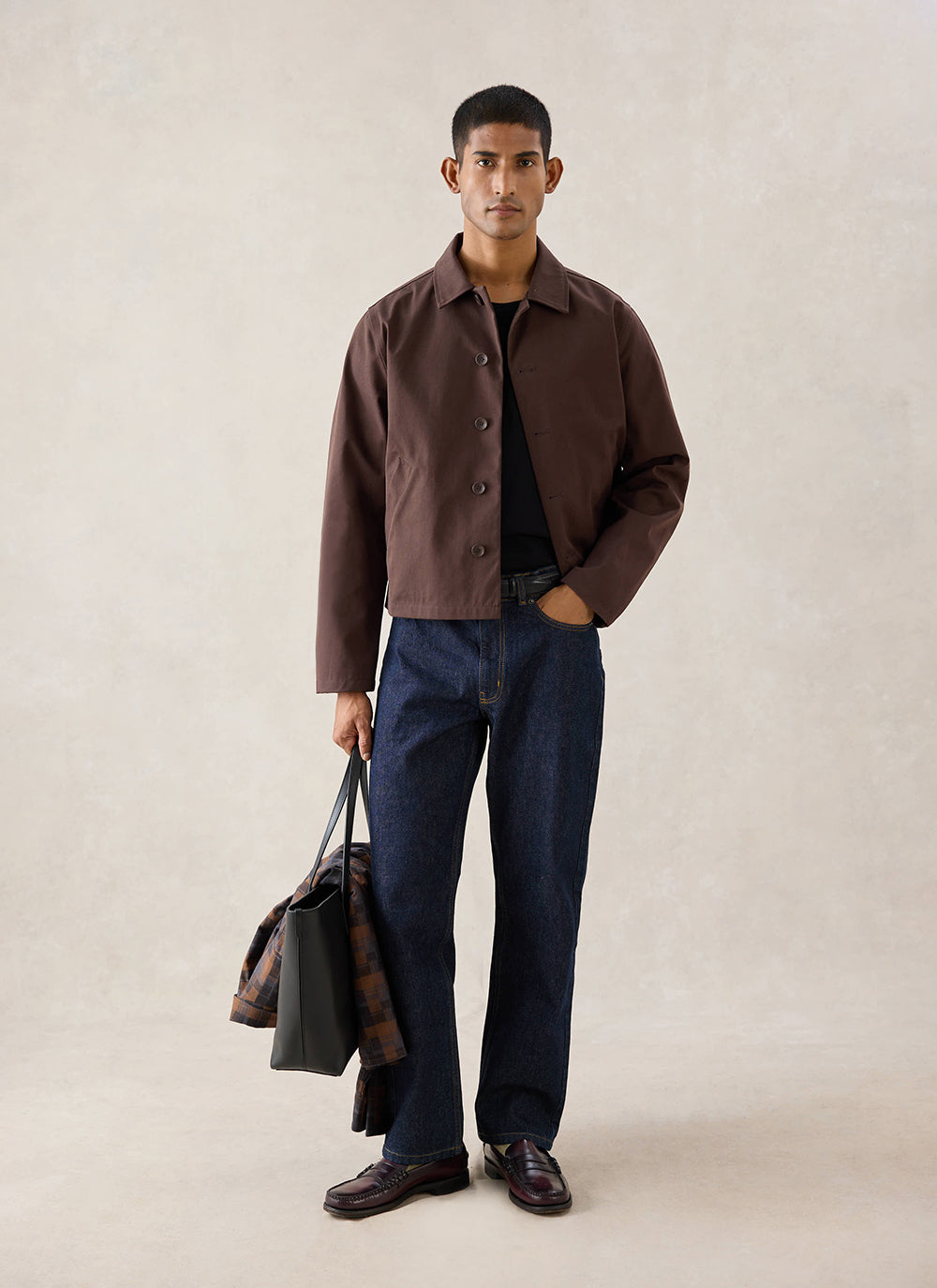 Men's Cropped Waterproof Trench Coat - Carter - Brown - Percival