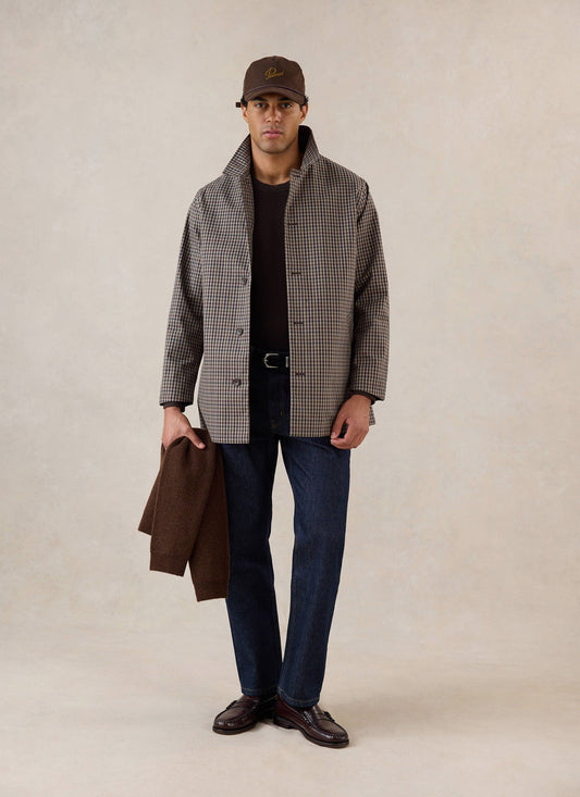 Men's Short Trench Coat - Sherlock - Watcher Check - Percival