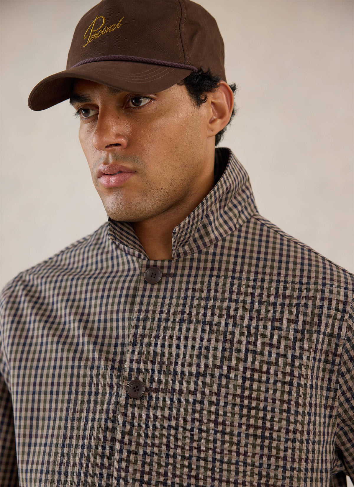 Men's Short Trench Coat - Sherlock - Watcher Check - Percival