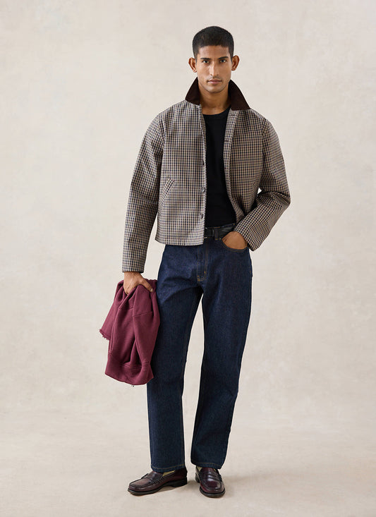 Men's Cropped Trench Coat - Waterproof - Watcher Check - Percival