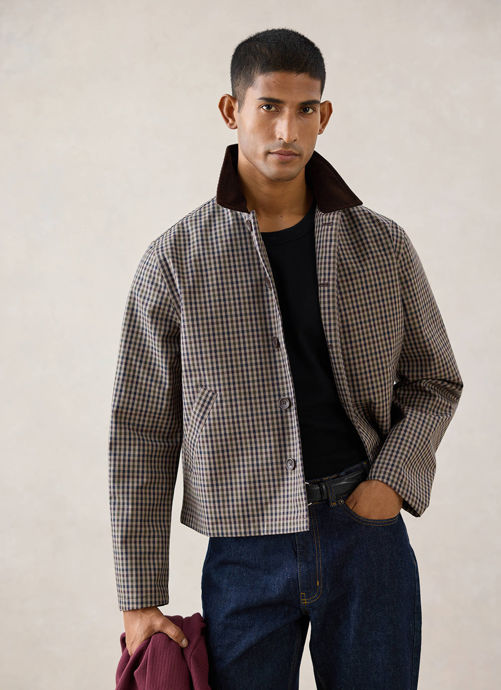Men's Cropped Trench Coat - Waterproof - Watcher Check - Percival