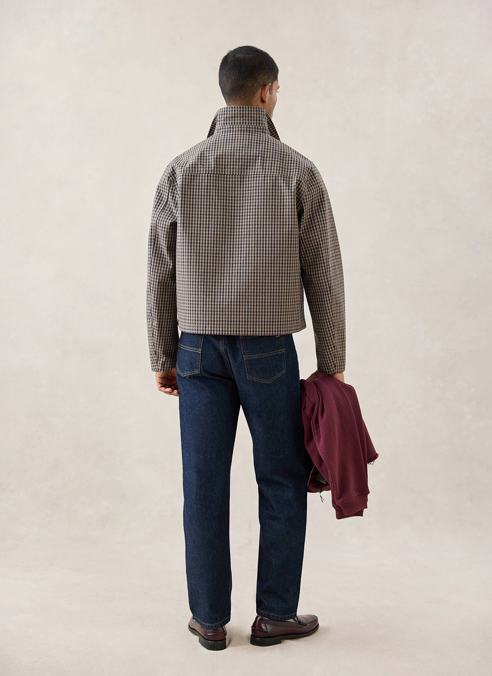 Men's Cropped Trench Coat - Waterproof - Watcher Check - Percival