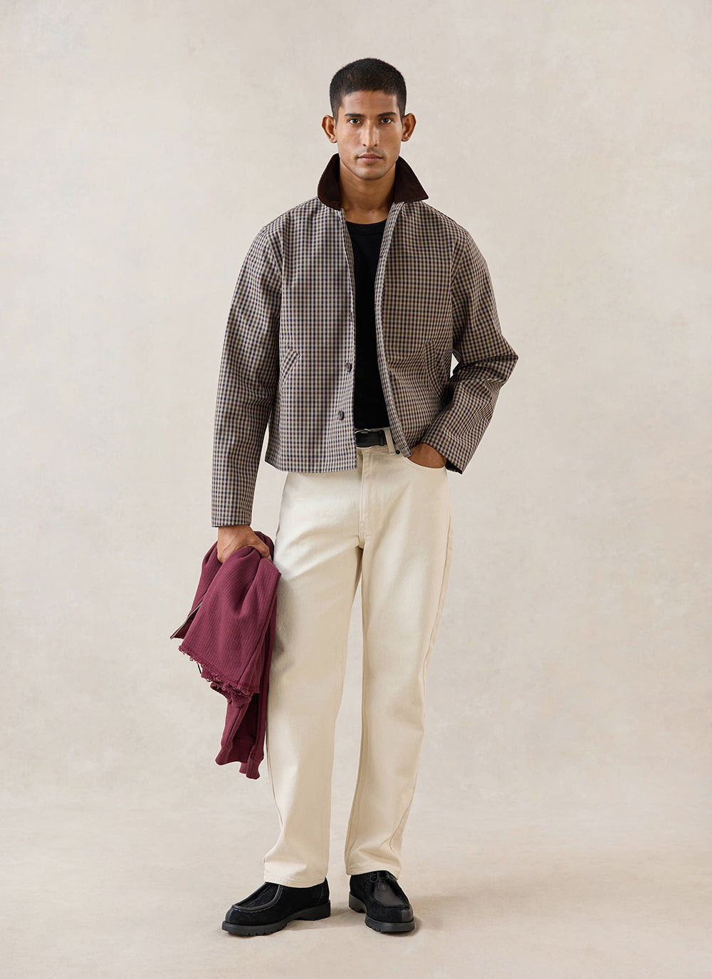 Men's Cropped Trench Coat - Waterproof - Watcher Check - Percival