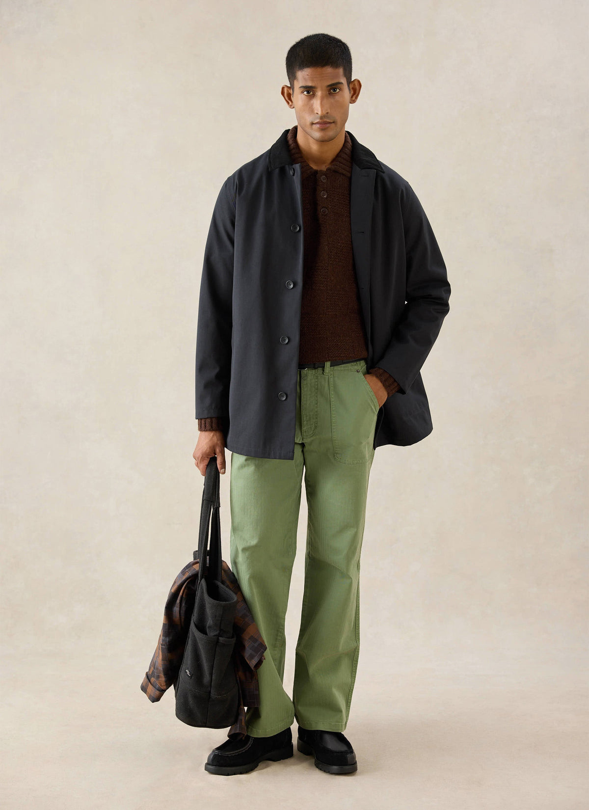 Men's Black Short Trench Coat - Sherlock - Waterproof - Percival
