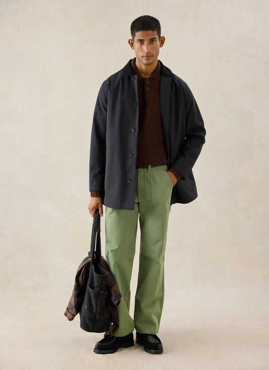 Men's Black Short Trench Coat - Sherlock - Waterproof - Percival