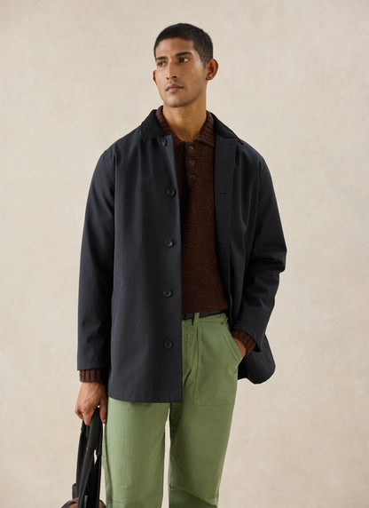 Men's Black Short Trench Coat - Sherlock - Waterproof - Percival