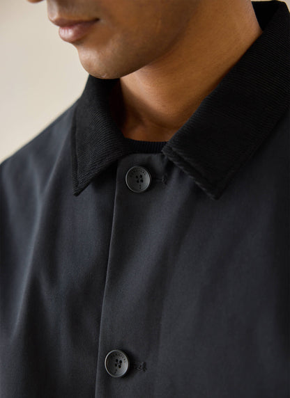 Men's Black Short Trench Coat - Sherlock - Waterproof - Percival