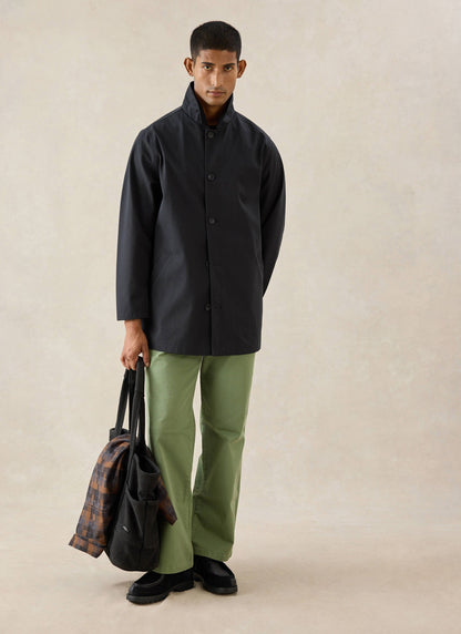 Men's Black Short Trench Coat - Sherlock - Waterproof - Percival
