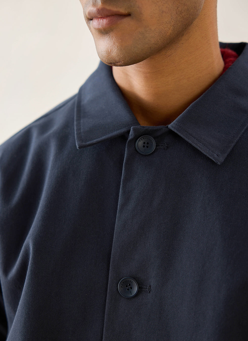 Men's Waterproof Long Trench Coat - Wilson - Navy Blue - Percival