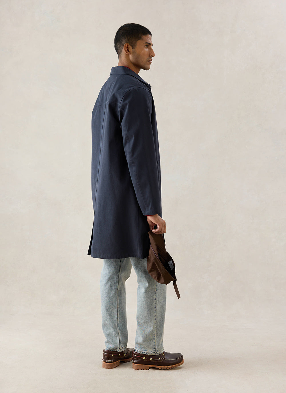 Men's Waterproof Long Trench Coat - Wilson - Navy Blue - Percival