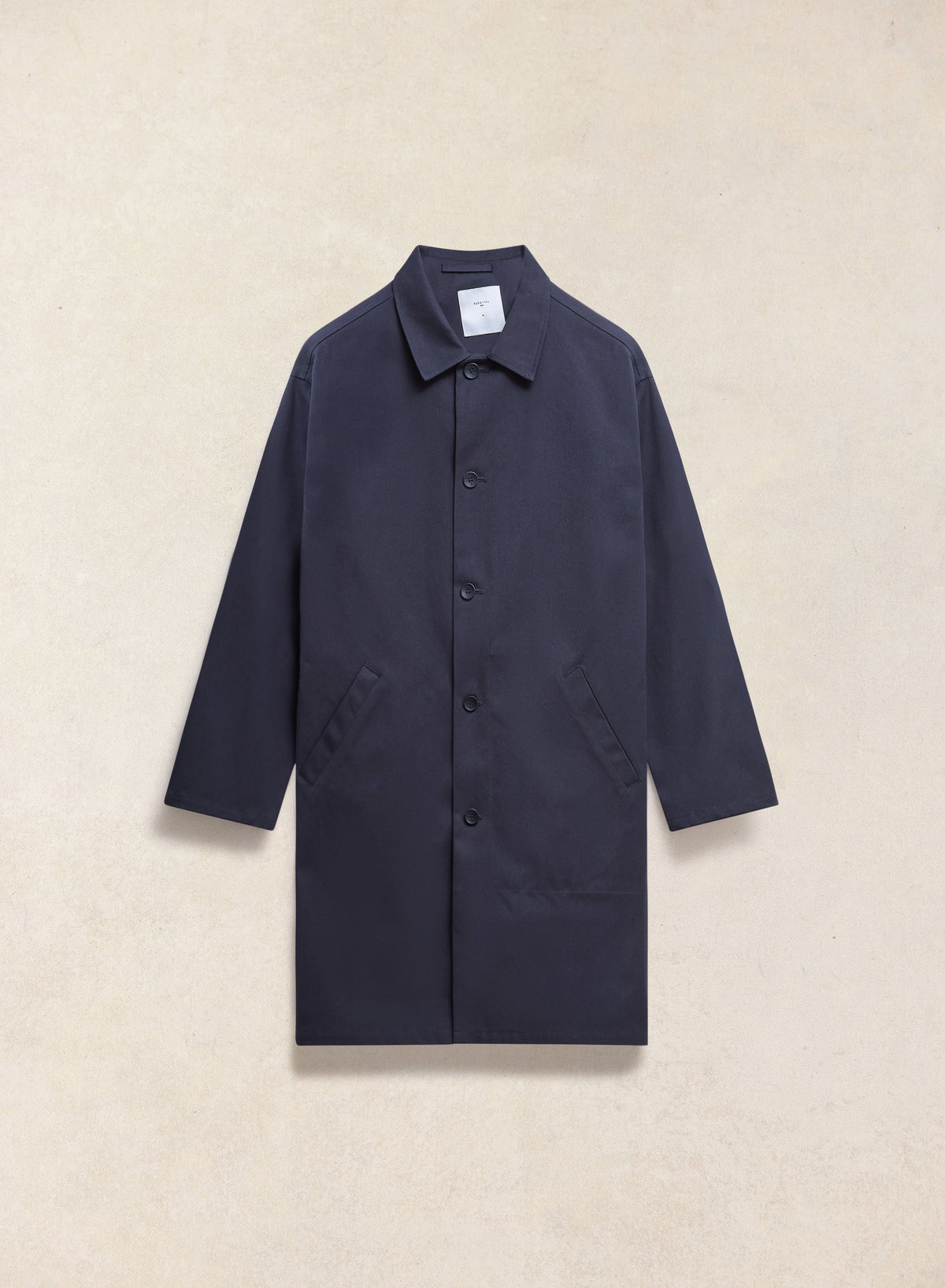 Men's Waterproof Long Trench Coat - Wilson - Navy Blue - Percival