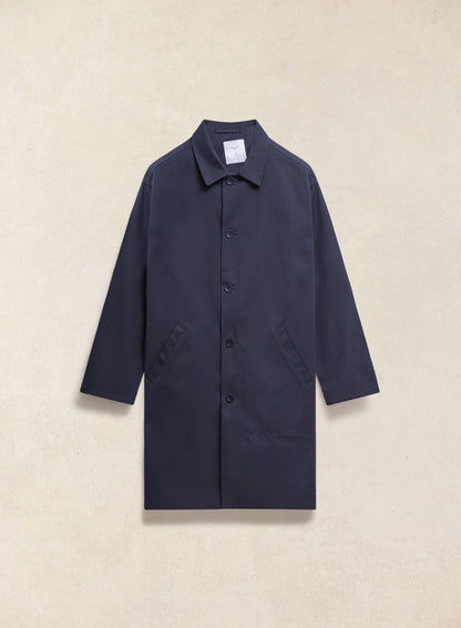 Men's Waterproof Long Trench Coat - Wilson - Navy Blue - Percival