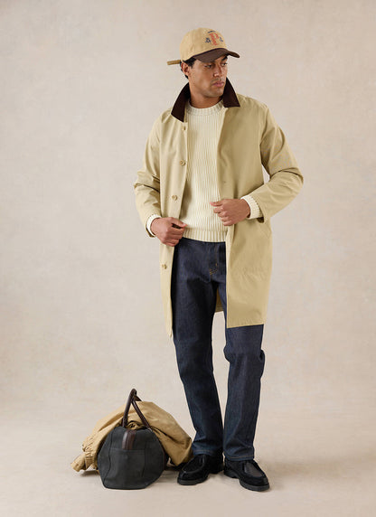 Men's Long Trench Coat - Wilson - Waterproof - Tan - Percival