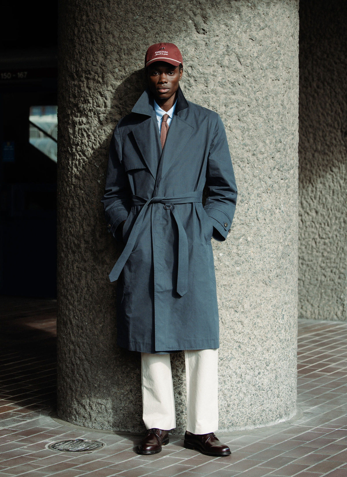 Men's Mac Trench Coat - Limited Edition Percival x Front Office - Navy