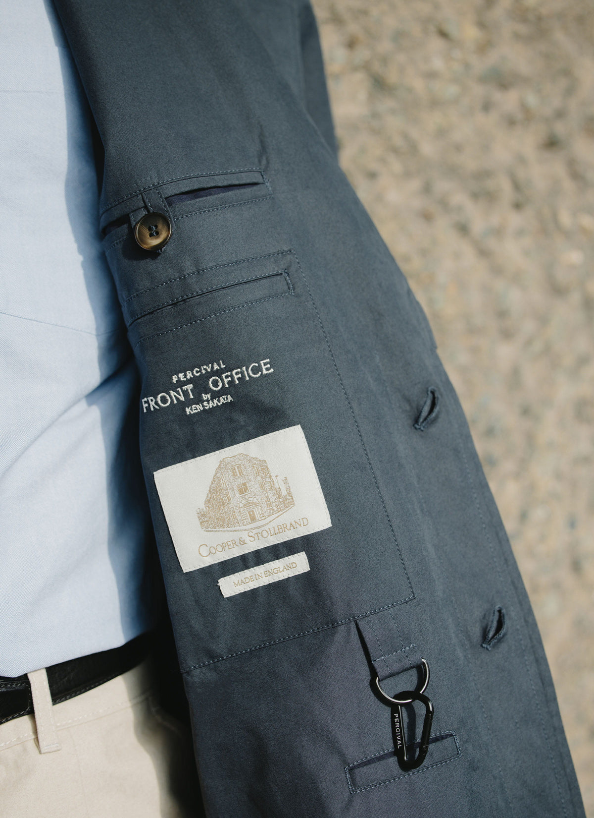 Men's Mac Trench Coat - Limited Edition Percival x Front Office - Navy