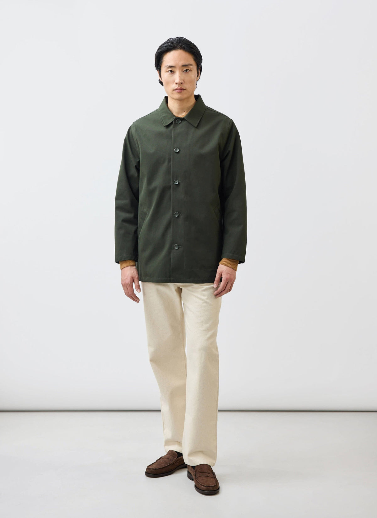 Men's Sherlock Short Trench Coat - Waterproof - Forest Green