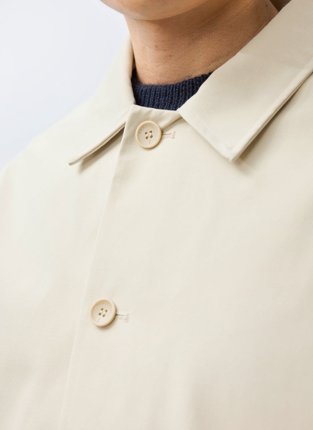 Men's Sherlock Short Trench Coat - Waterproof - Cream
