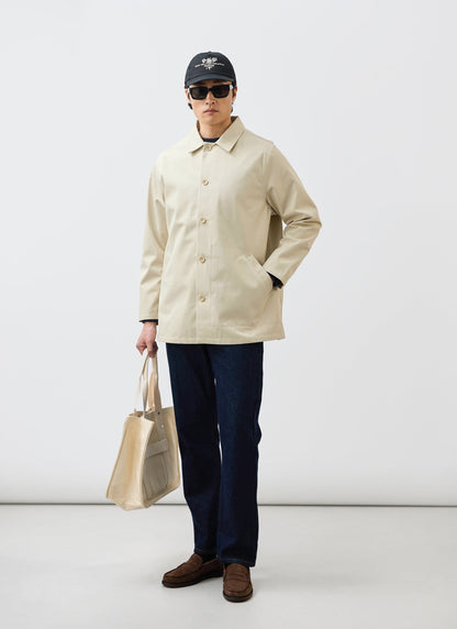 Men's Sherlock Short Trench Coat - Waterproof - Cream