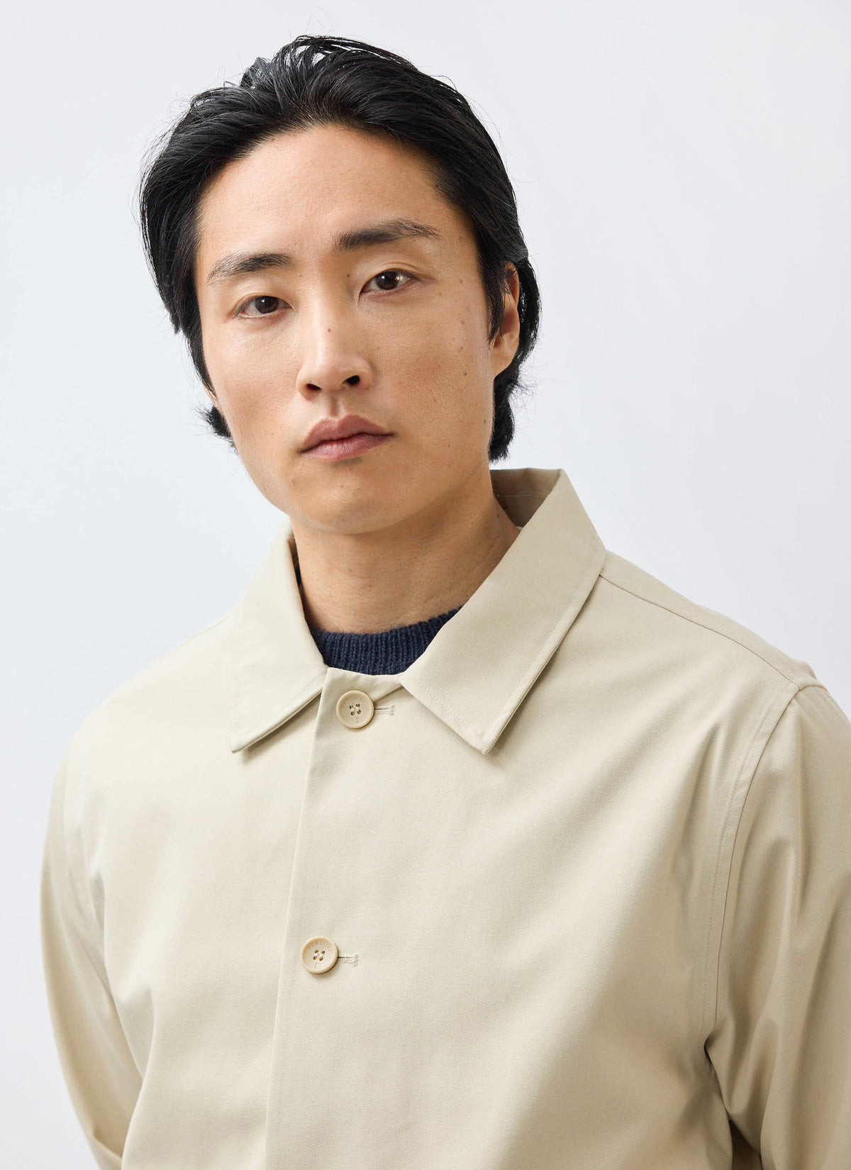 Men's Sherlock Short Trench Coat - Waterproof - Cream