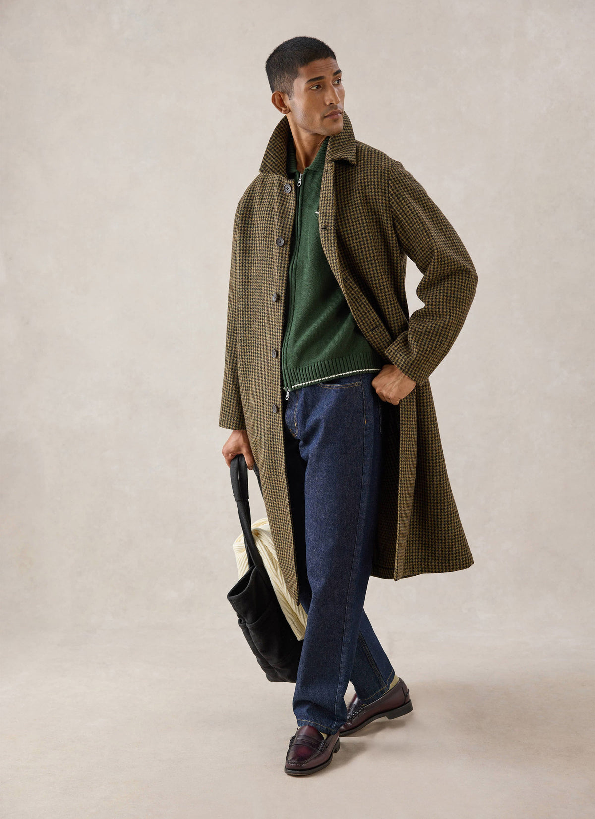 Men's Wool Minnesota Overcoat - Watcher Check - Percival