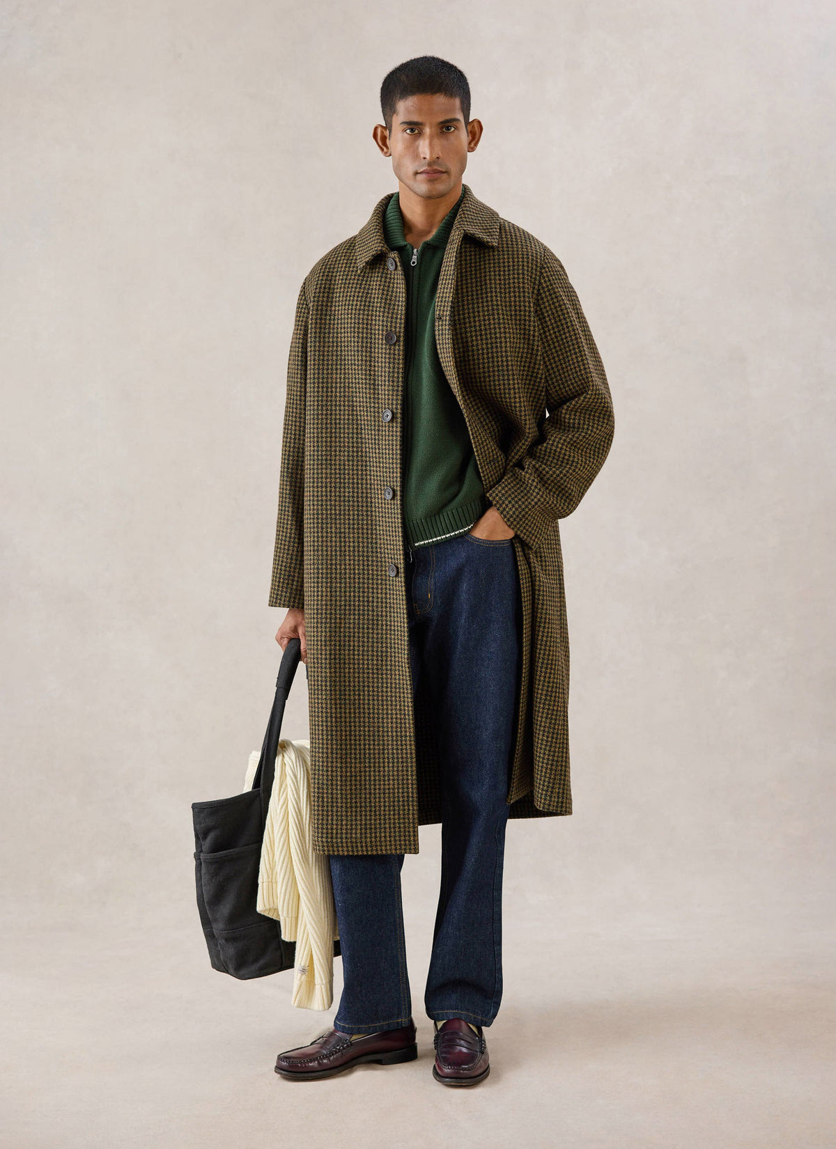 Men's Wool Minnesota Overcoat - Watcher Check - Percival