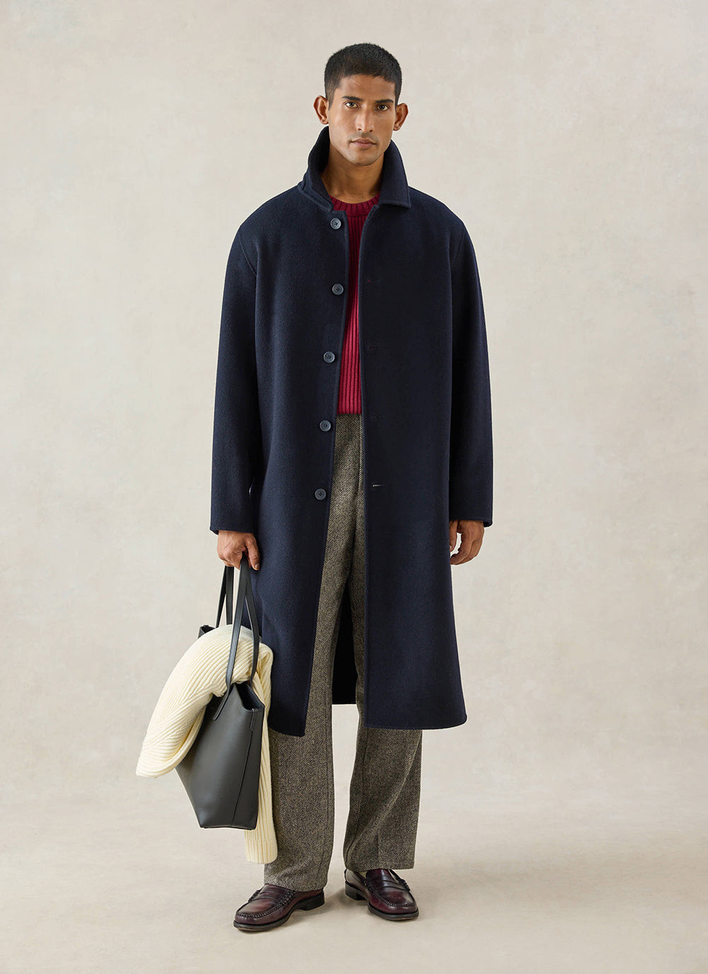 Men's Wool Overcoat - Minnesota - Navy Blue