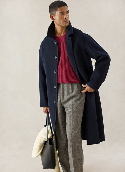 Men's Wool Overcoat - Minnesota - Navy Blue