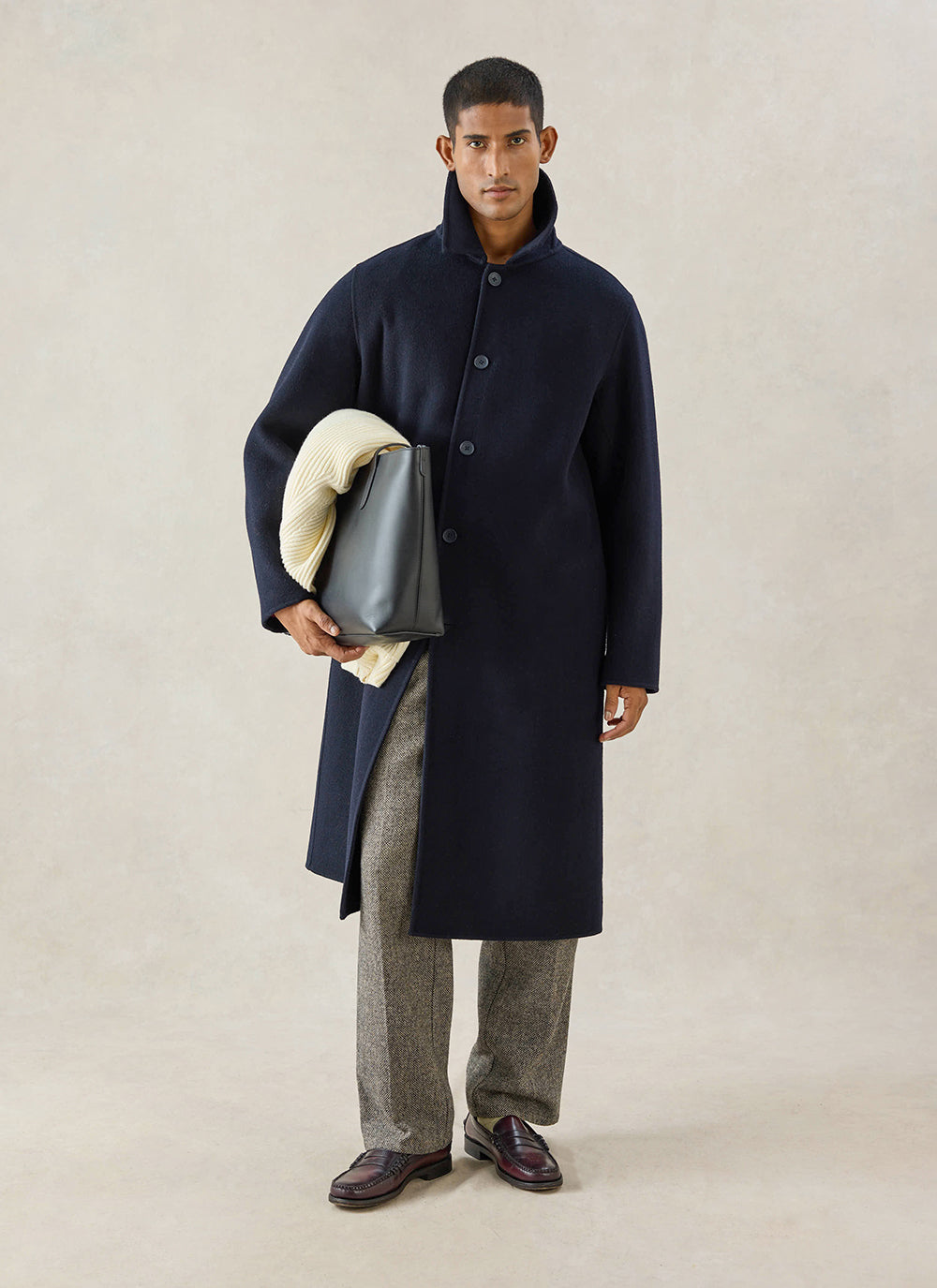 Men's Wool Overcoat - Minnesota - Navy Blue